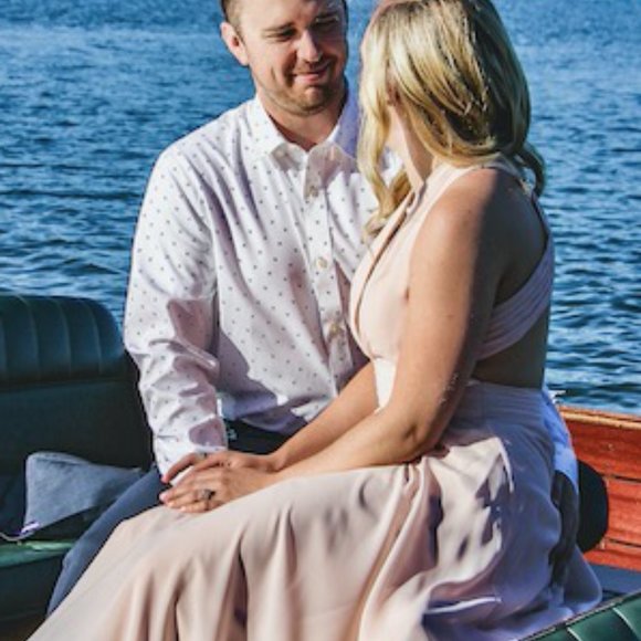 Pink A-Line Knee-Length Chiffon Cocktail Dress - Picture 7 of 8